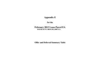 Microsoft Word - Appendix E Offer and Deferral Summary Table.February2013 WRBBD.Ver2.docx
