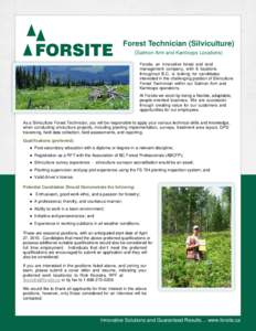 Kamloops / Environment / Land use / Land management / Forestry / Logging / Silviculture