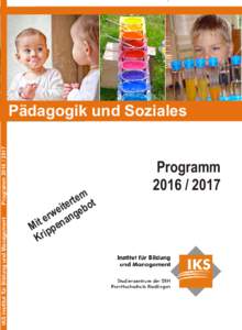 IKS Institut für Bildung und Management  ProgrammPädagogik und Soziales