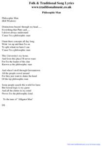 Folk & Traditional Song Lyrics - Philosophic Man