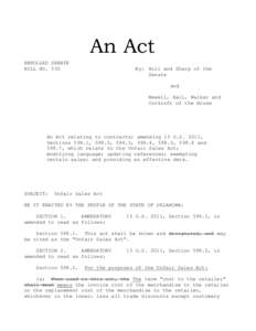 An Act ENROLLED SENATE BILL NO. 550 By: Holt and Sharp of the Senate
