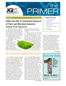 the  PRIMER Spring[removed]USDA and DOE to Coordinate Research