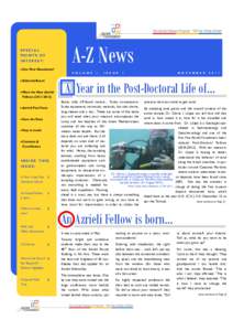 SPECIAL POINTS OF INTEREST:  Our First Newsletter!  A-Z News