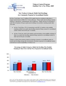 Tobacco Control Program StatShot No. 5/May2009 - New Yorkers Living in Multi-Unit Dwellings