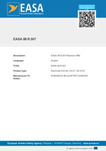 EASA.IM.R.507  Description: EASA.IM.R.507 Robinson R66