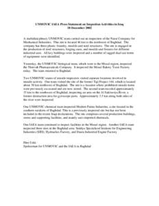 Microsoft Word - UNMOVIC IAEA press statement 18 Dec 02.doc