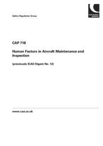 Safety Regulation Group  CAP 718