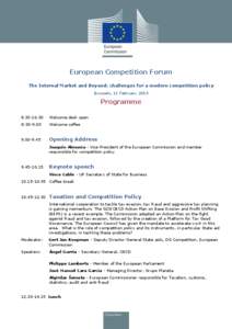 European Competition Forum[removed]Programme