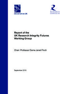 Microsoft Word - FINAL_Report of the UK Research Integrity Futures Working Group September 2010.doc