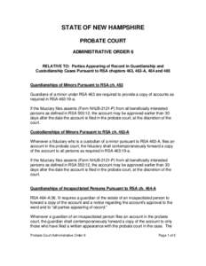 Probate Court Administrative Order 6