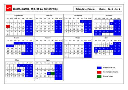 [removed]NTRA. SRA. DE LA CONCEPCION Septiembre lun mar