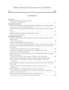 Chinese Journal of Astronomy and Astrophysics Vol. 7