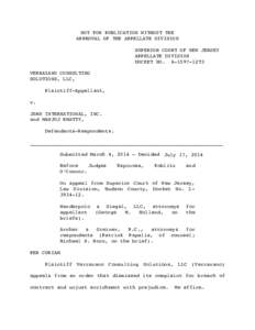 NOT FOR PUBLICATION WITHOUT THE APPROVAL OF THE APPELLATE DIVISION SUPERIOR COURT OF NEW JERSEY APPELLATE DIVISION DOCKET NO. A-1597-12T3 VERRAZANO CONSULTING