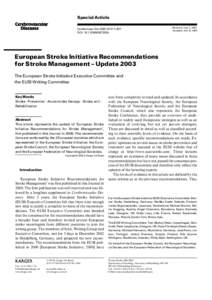 Special Article Cerebrovasc Dis 2003;16:311–337 DOI: [removed] Received: June 1, 2003 Accepted: July 15, 2003