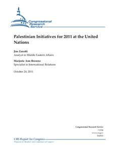 Palestinian Initiatives for 2011 at the United Nations