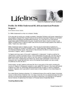 Profile: Dr. Willie Underwood III, African American Prostate Surgeon
