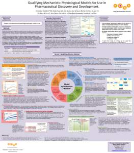 Qualifying Mechanistic Physiological Models for Use in Pharmaceutical Discovery and Development. Christina Friedrich* (1), Rada Savic (2), Jim Bosley (1), Rebecca Baillie (1), Ron BeaverRosa & Co LLC, San Carlos