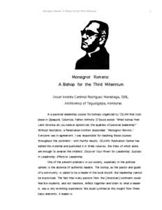 Óscar Romero / El Salvador / Monsignor / Catholicism / Roman Catholic Archdiocese of San Salvador / Luis Chávez y González / Christianity / Human rights in El Salvador / Salvadoran Civil War