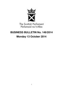 BUSINESS BULLETIN No[removed]Monday 13 October[removed]  Contents