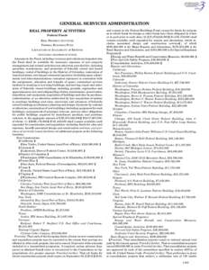 GENERAL SERVICES ADMINISTRATION REAL PROPERTY ACTIVITIES Federal Funds REAL PROPERTY ACTIVITIES FEDERAL BUILDINGS FUND LIMITATIONS ON AVAILABILITY OF REVENUE