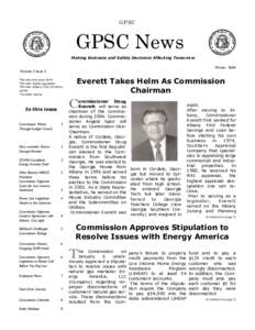 GPSC  GPSC News Making Business and Safety Decisions Affecting Tomorrow Winter 2004