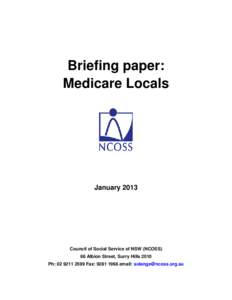 Briefing paper: Medicare Locals January[removed]Council of Social Service of NSW (NCOSS)