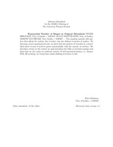 Abstract Submitted for the MAR15 Meeting of The American Physical Society Exponential Number of Shapes in Origami Metasheets PETER DIELEMAN, Univ of Leiden / AMOLF, SCOTT WAITUKAITIS, Univ of Leiden,