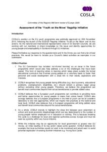 Employability / Recruitment / Socioeconomics / Economy of the European Union / Convention of Scottish Local Authorities / NEET / European Social Fund / Lifelong learning / Renfrewshire / Employment / Education / Human resource management