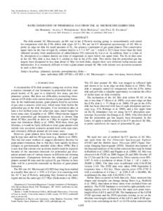 The Astrophysical Journal, 626:L105–L108, 2005 June 20 䉷 2005. The American Astronomical Society. All rights reserved. Printed in U.S.A. RAPID DISSIPATION OF PRIMORDIAL GAS FROM THE AU MICROSCOPII DEBRIS DISK Aki Rob