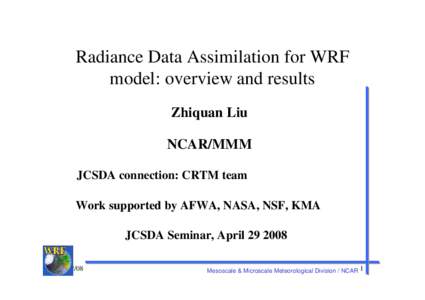 Status Report for WRF’s Variational Data Assimilation System (WRF-Var)