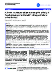 Chronic respiratory disease among the elderly in South Africa: any association with proximity to mine dumps?