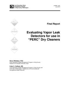 LHWMP_0162 June 2013 Final Report  Evaluating Vapor Leak