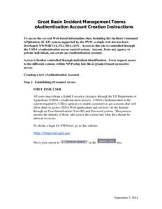 Creating a new eAuthentication Account