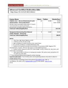 Red River Technology Center  Leaders in customized education and training ……. Advanced Certified Medication Aide Wage Range: $8.75-$10.00 RRTC District