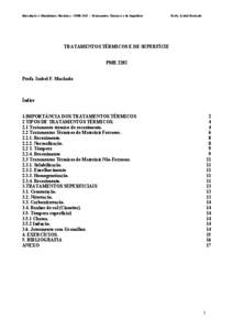 Introdução à Manufatura Mecânica – PMR 2202 – Tratamentos Térmicos e de Superfície  Profa. Izabel Machado