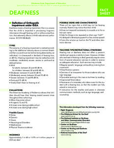 Oklahoma State Department of Education Special Education Services • [removed] • www.ok.gov/sde/special-education FACT SHEET