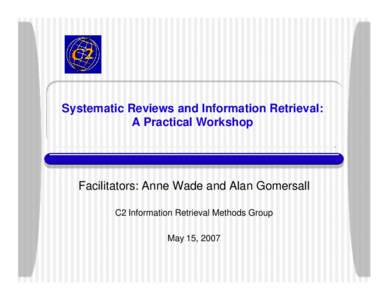 Systematic Reviews and Information Retrieval: Planning and Implementing a Database(s) Search