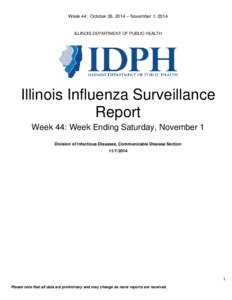 Week 44: October 26, 2014 – November 1, 2014  ILLINOIS DEPARTMENT OF PUBLIC HEALTH Illinois Influenza Surveillance Report