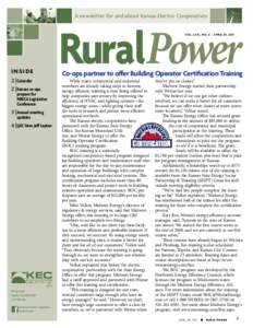 A newsletter for and about Kansas Electric Cooperatives  RuralPower Vol . LVXI, No. 6  Inside