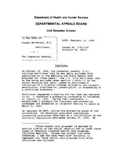 [removed]CR303 Joseph Weintraub, M.D. v. The Inspector General