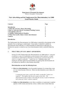 Belief / Ethics / Hate / Sexism / Genuine Occupational Qualification / Ageism / Advertising / Employment discrimination law in the United States / United Kingdom employment equality law / Discrimination / Prejudices / United Kingdom labour law