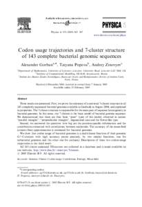 ARTICLE IN PRESS  Physica A–387 www.elsevier.com/locate/physa  Codon usage trajectories and 7-cluster structure