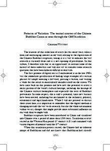 Patterns of Variation: The textual sources of the Chinese Buddhist Canon as seen through the CBETA edition Christian WITTERN