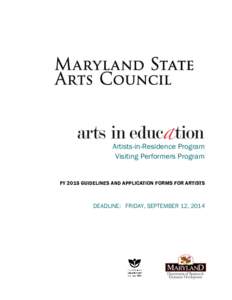 Visual arts / AIE / Arts in education / Education / Arts / Government of Maryland / Maryland Department of Business and Economic Development / Artist-in-residence