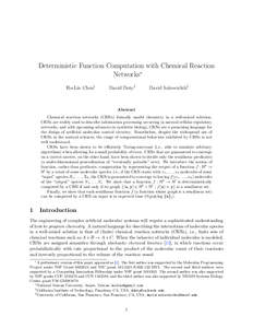 Deterministic Function Computation with Chemical Reaction Networks∗ Ho-Lin Chen† David Doty‡