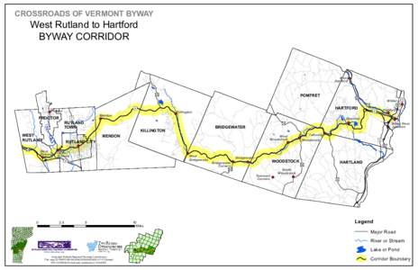 CROSSROADS OF VERMONT BYWAY  West Rutland to Hartford BYWAY CORRIDOR  West