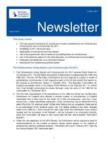 Boundary Commission for England - Newsletter Issue[removed]