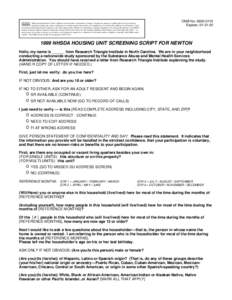 1999 NSDUH MRB Screening Application Specifications (External)