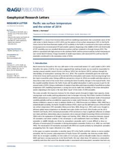 PUBLICATIONS Geophysical Research Letters RESEARCH LETTER2015GL063083 Key Points: • SST anomalies in the Paciﬁc were a