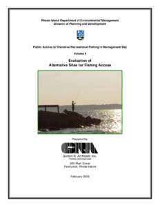 Rhode Island Department of Environmental Management Division of Planning and Development Public Access to Shoreline Recreational Fishing in Narragansett Bay Volume II
